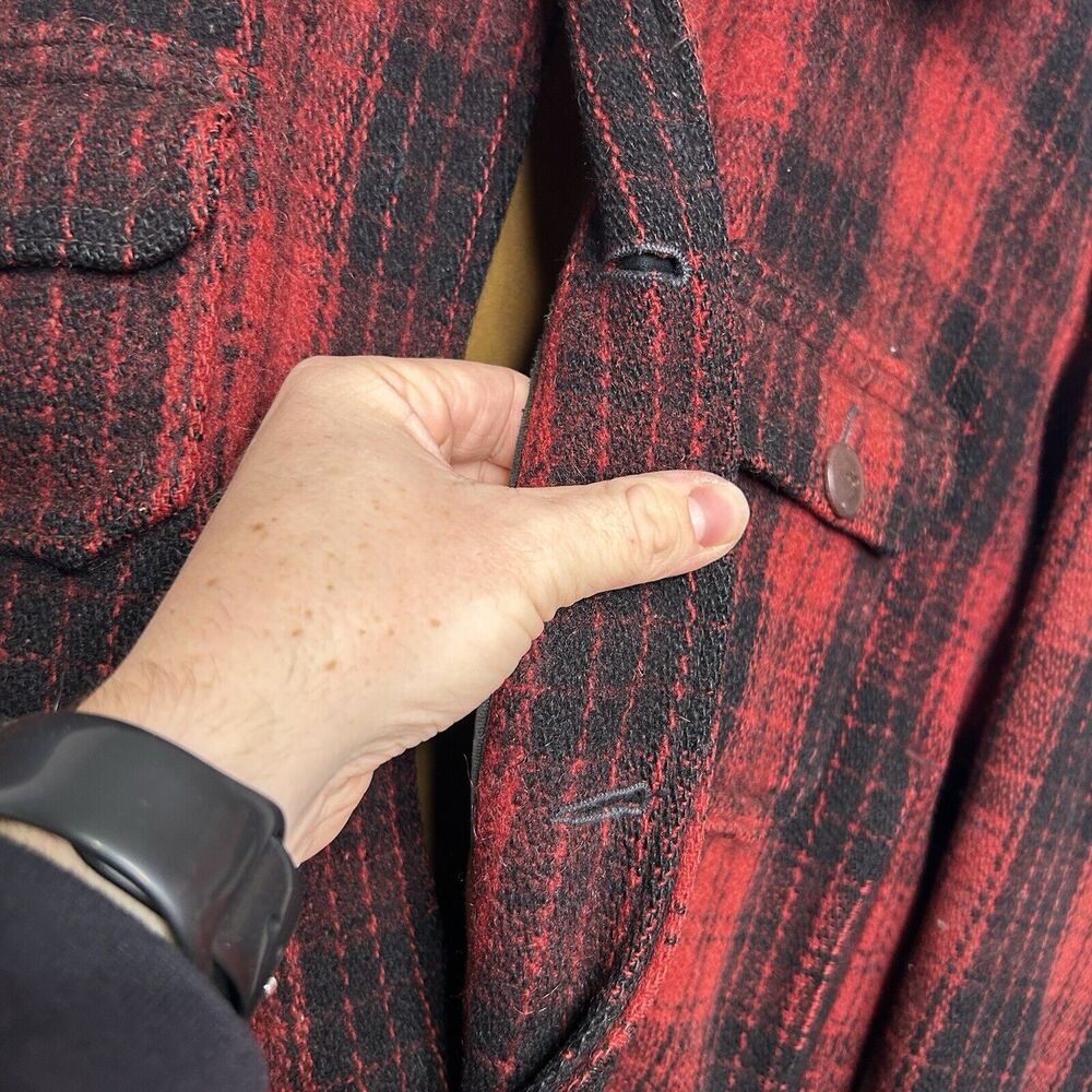 Vintage Woolrich 503 Mens Wool Mackinaw Plaid Jacket 2024 - Picture 5 of 9